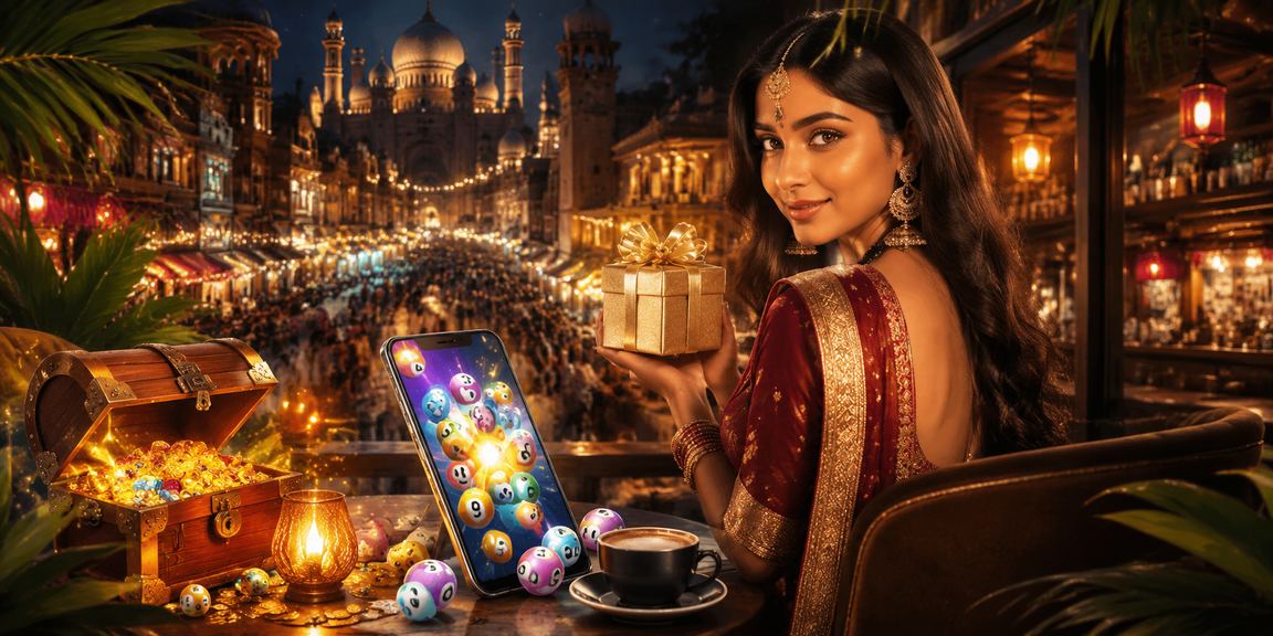 Players enjoying Teen Patti tournament with beach resort backdrop in India